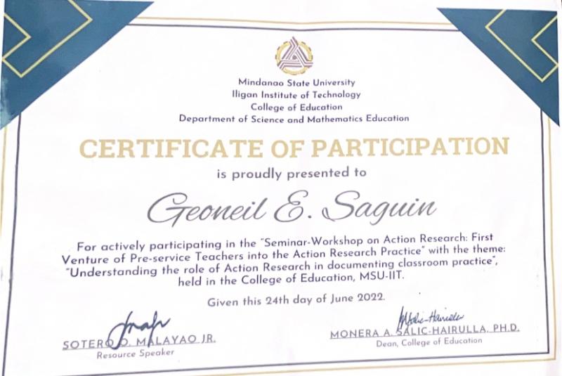 Certificate of Participation
